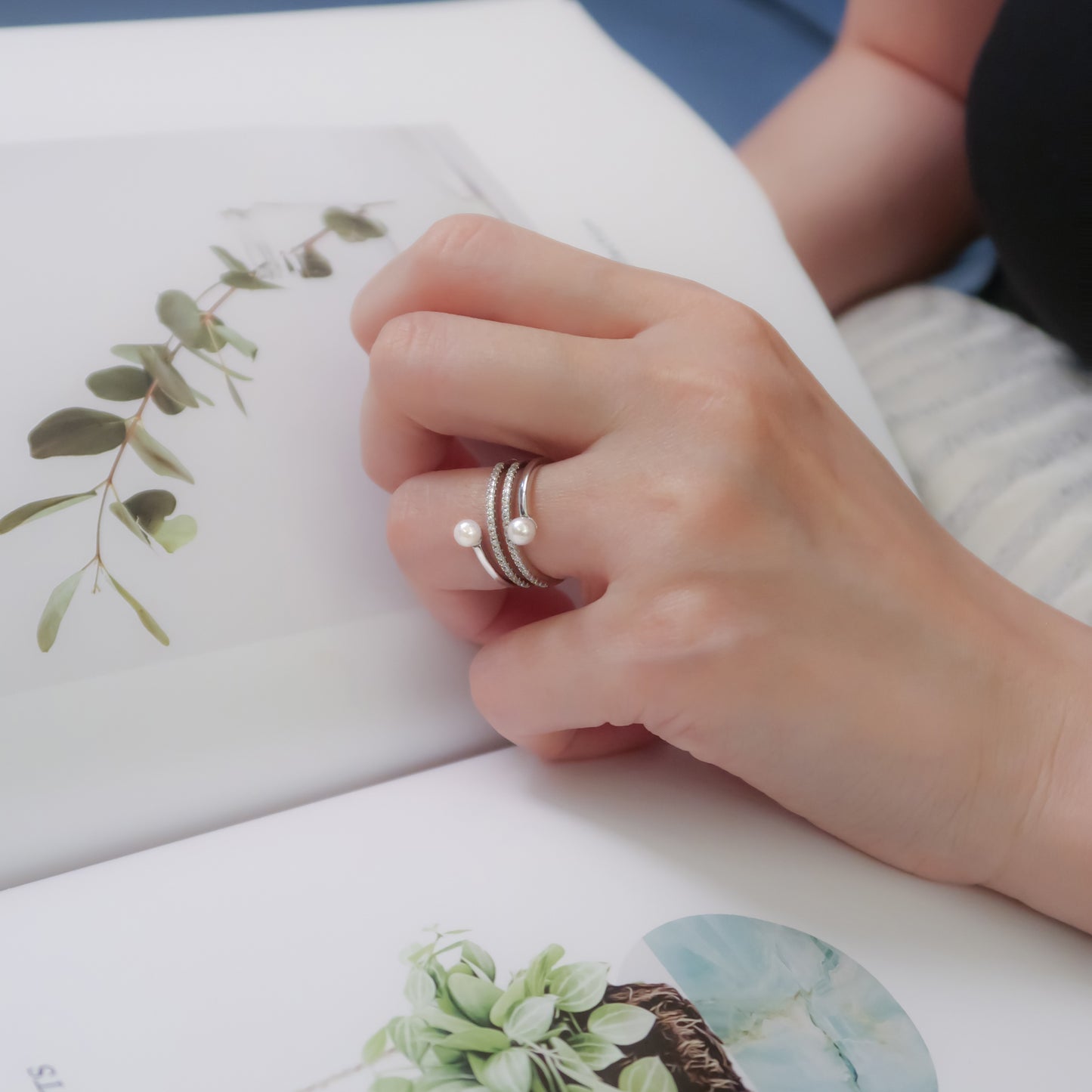 Star Trails Akoya Pearl Ring