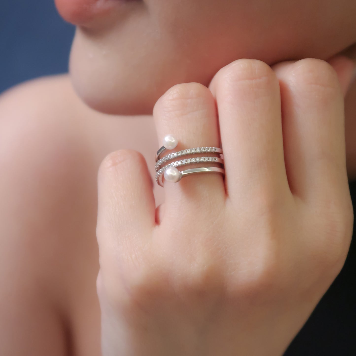 Star Trails Akoya Pearl Ring