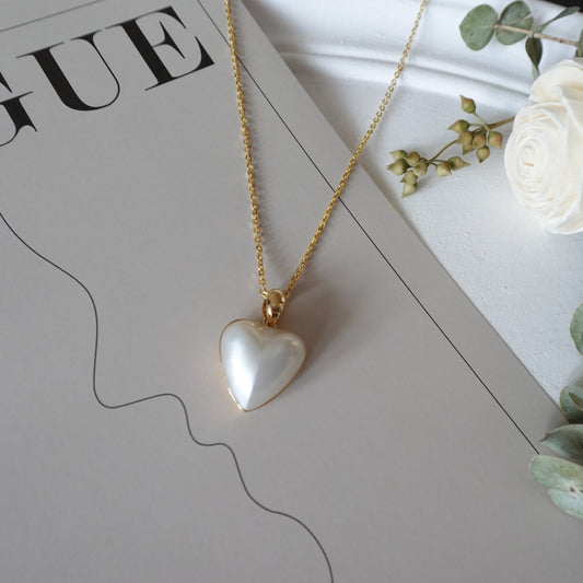 Heart Mabe Pendant (18K Gold Chain Version)