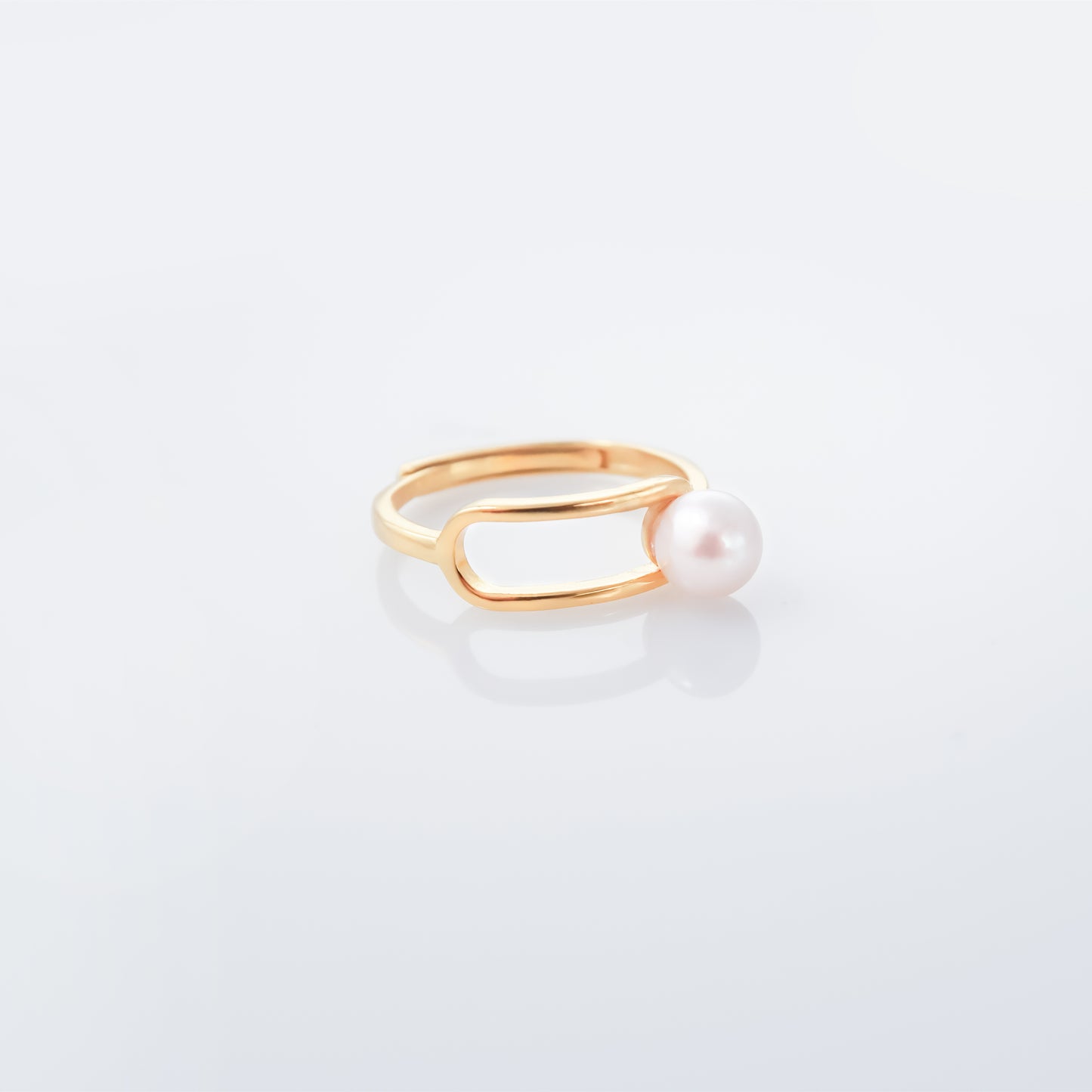 Paperclip Akoya Pearl Ring