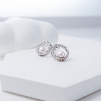 Halo Akoya Pearl Earrings