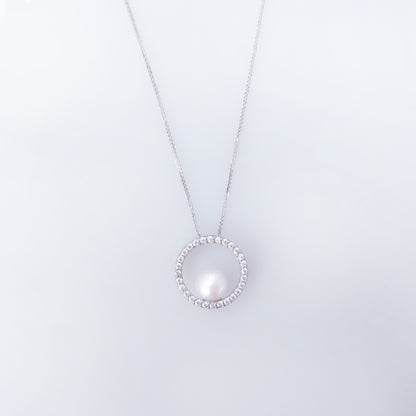 Halo Akoya Pearl Necklace