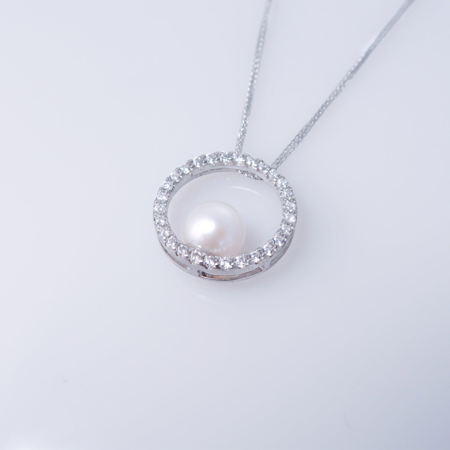 Halo Akoya Pearl Necklace