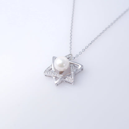 Hexagram Akoya Pearl Necklace