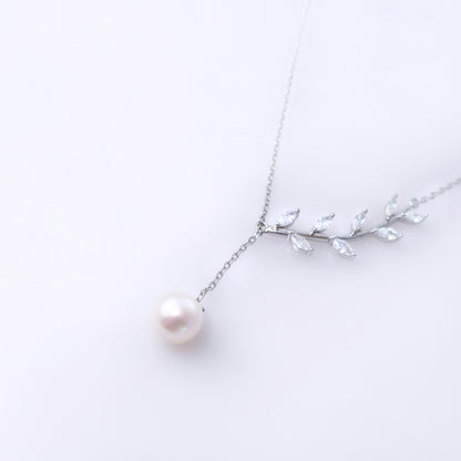 Leaf Akoya Pearl Necklace