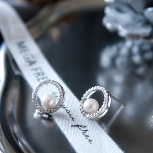 Halo Akoya Pearl Earrings