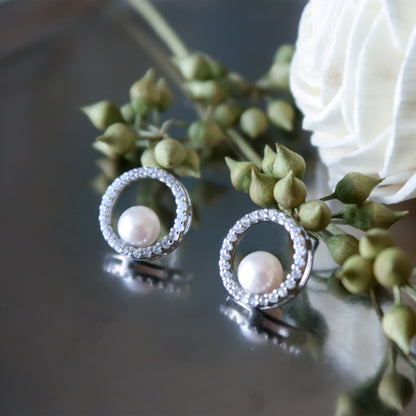 Halo Akoya Pearl Earrings