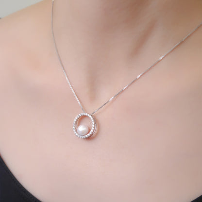 Halo Akoya Pearl Necklace