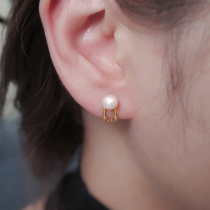 Paperclip Akoya Pearl Earrings