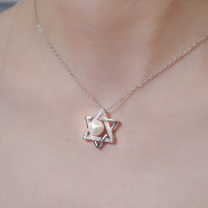 Hexagram Pearl Necklace