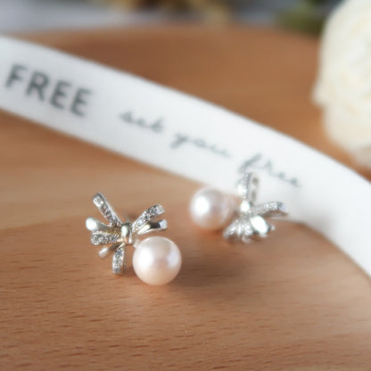 Ballet Ribbon Akoya Pearl Earrings